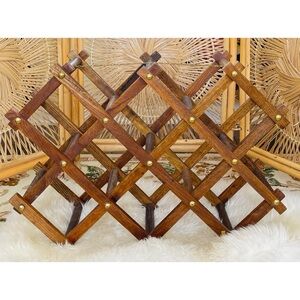 Vintage Wooden Expandable Accordion Wine Rack